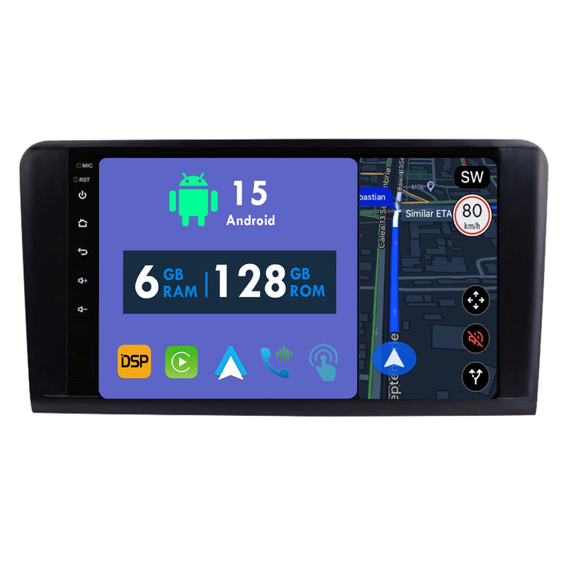 RoverOne Car Stereo Radio Bluetooth CarPlay GPS Navigation for Mercedes Benz ML GL ML350 GL320 X164 2005 - 2009