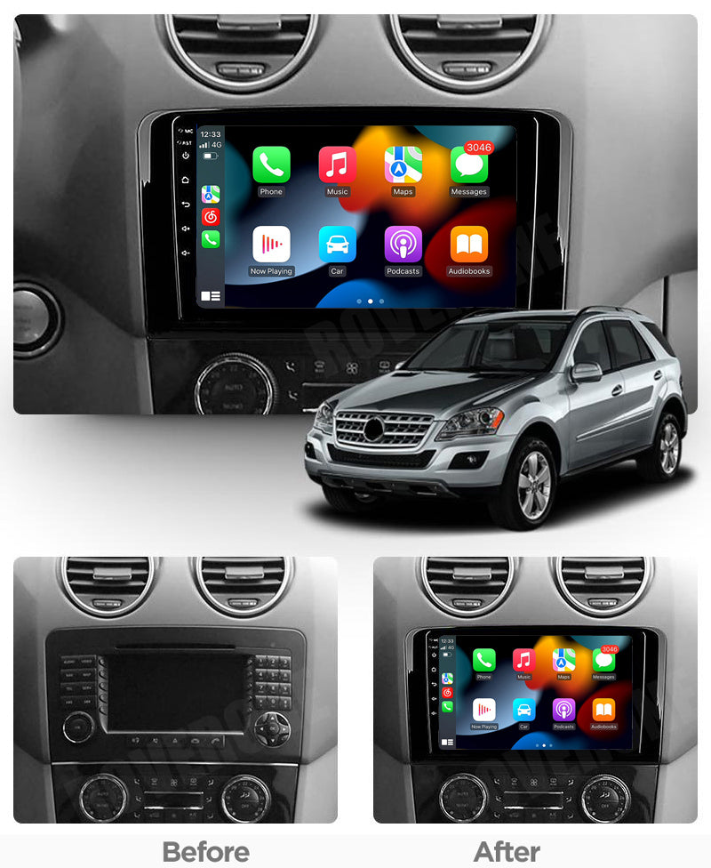 RoverOne Car Stereo Radio Bluetooth CarPlay GPS Navigation for Mercedes Benz ML GL ML350 GL320 X164 2005 - 2009