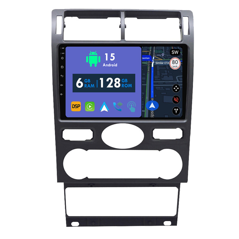 RoverOne Car Stereo Radio Bluetooth CarPlay GPS Navigation for Ford Mondeo Fusion 3 2000 - 2007