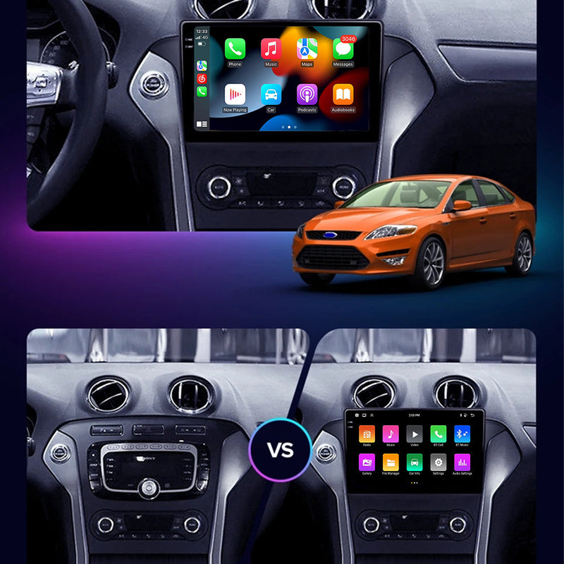 RoverOne Car Stereo Radio Bluetooth CarPlay GPS Navigation for Ford Mondeo Fusion 4 2006 - 2010