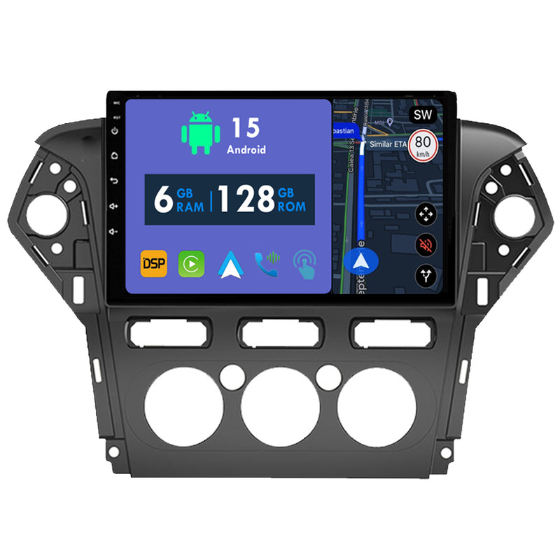 RoverOne Car Stereo Radio Bluetooth CarPlay GPS Navigation for Ford Mondeo Fusion 4 2006 - 2010