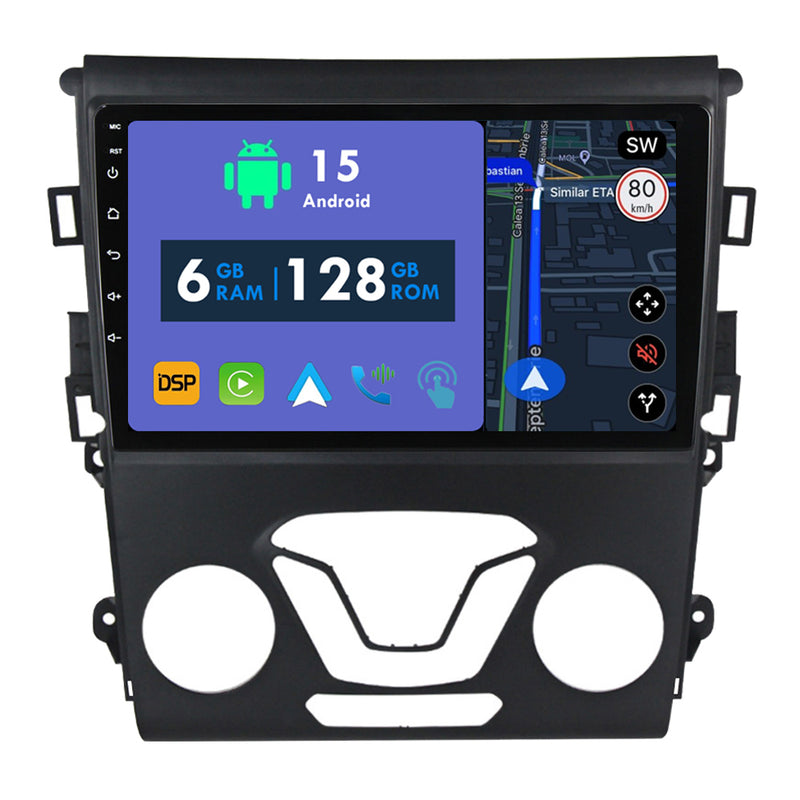 RoverOne Car Stereo Radio Bluetooth CarPlay GPS Navigation for Ford Mondeo 5 Fusion 2014 - 2019