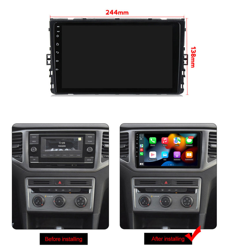 RoverOne Car Stereo Radio Bluetooth CarPlay GPS Navigation for Volkswagen MQB VW T-Cross 2018 - 2020