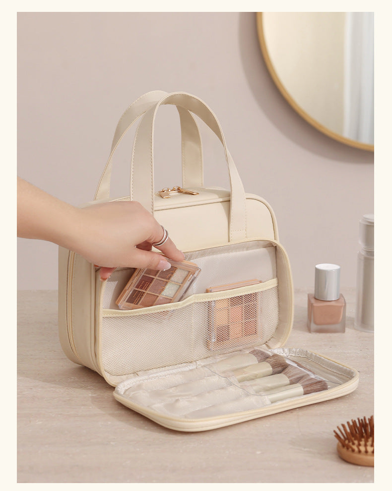 Spacious Water Resistant Cosmetic Bag with Zipper Closure & Soft Handle-Travel for Organizer Leak-proof Makeup Case