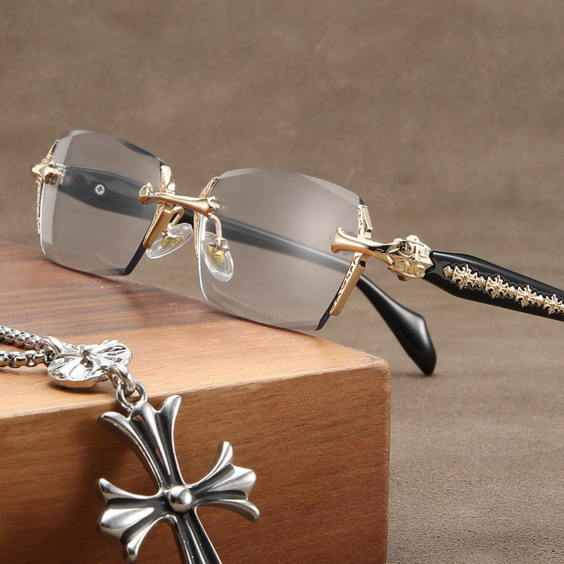 Anti-Blue Light Hd Frameless Glasses Cut Edge Glasses