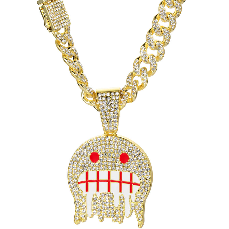 Euro-American style hip-hop long necklace accessories for men, alloy full diamond pendant, Miami street rap jewelry