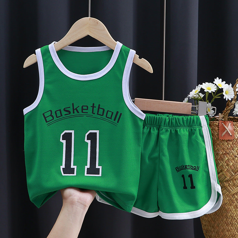 Summer children's set quick drying clothes sportswear vest boys' basketball suit
