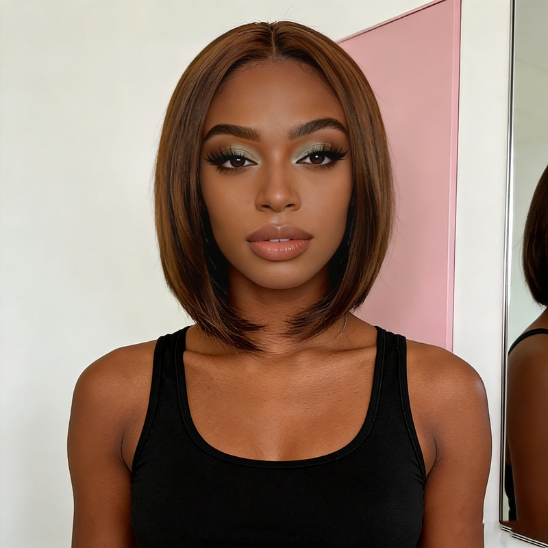 Womans Centre-parted, Straight Bob Wig