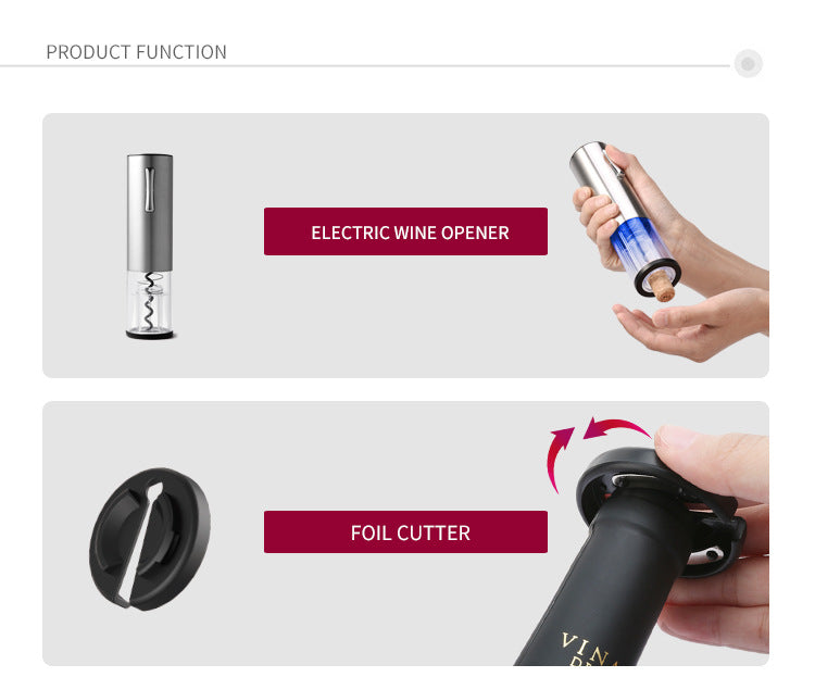 Electric Wine Aerator and Dispenser, Rechargeable One-Button Automatic Wine Pourer with Built-in Aerator, Type-C Charging