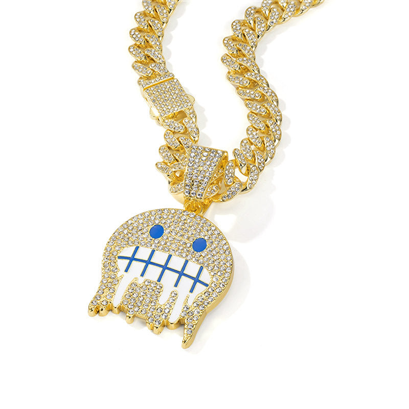 Euro-American style hip-hop long necklace accessories for men, alloy full diamond pendant, Miami street rap jewelry