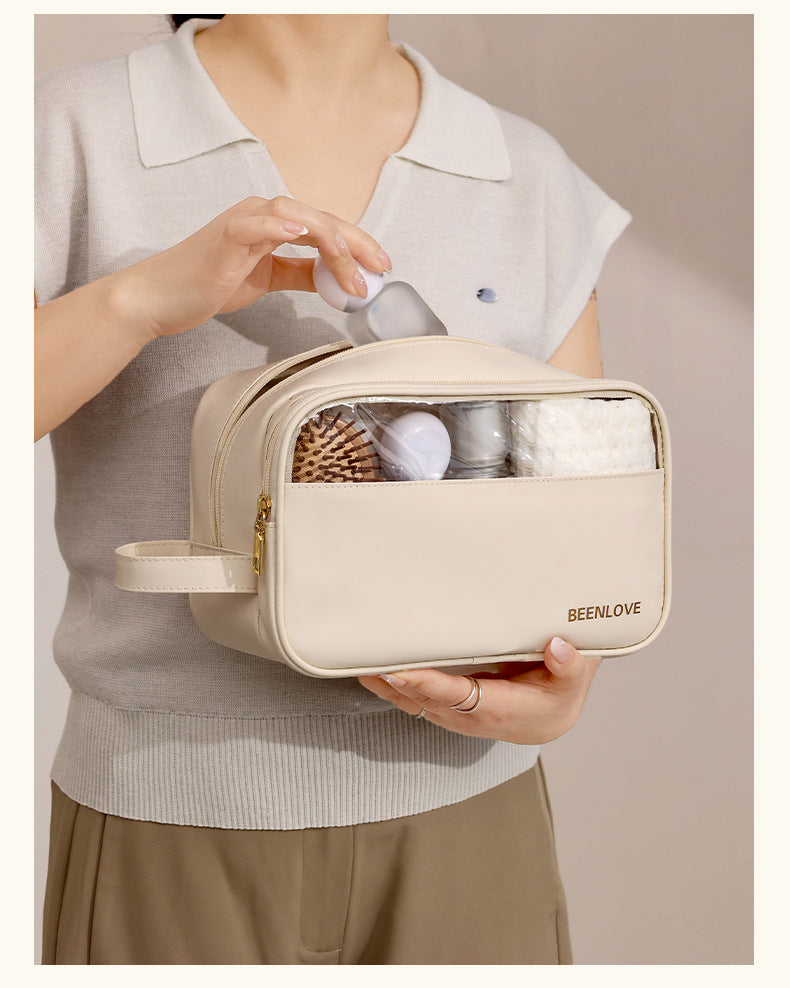 New Naisi Handheld Wet and Dry Wash Bag Makeup Bag Large Capacity Travel Divided Wash Bag