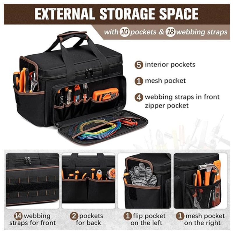 17 Inch Heavy Duty Tool Bag with Multiple Pockets