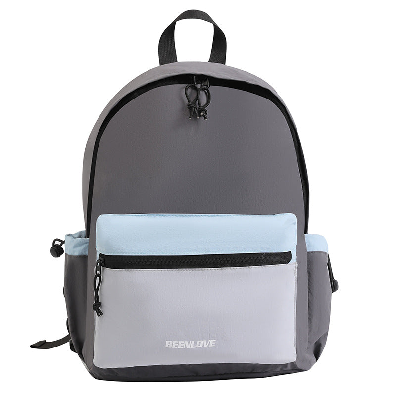 New Color-Block Nylon Unisex Super Lightweight Foldable Travel Hiking Bag
