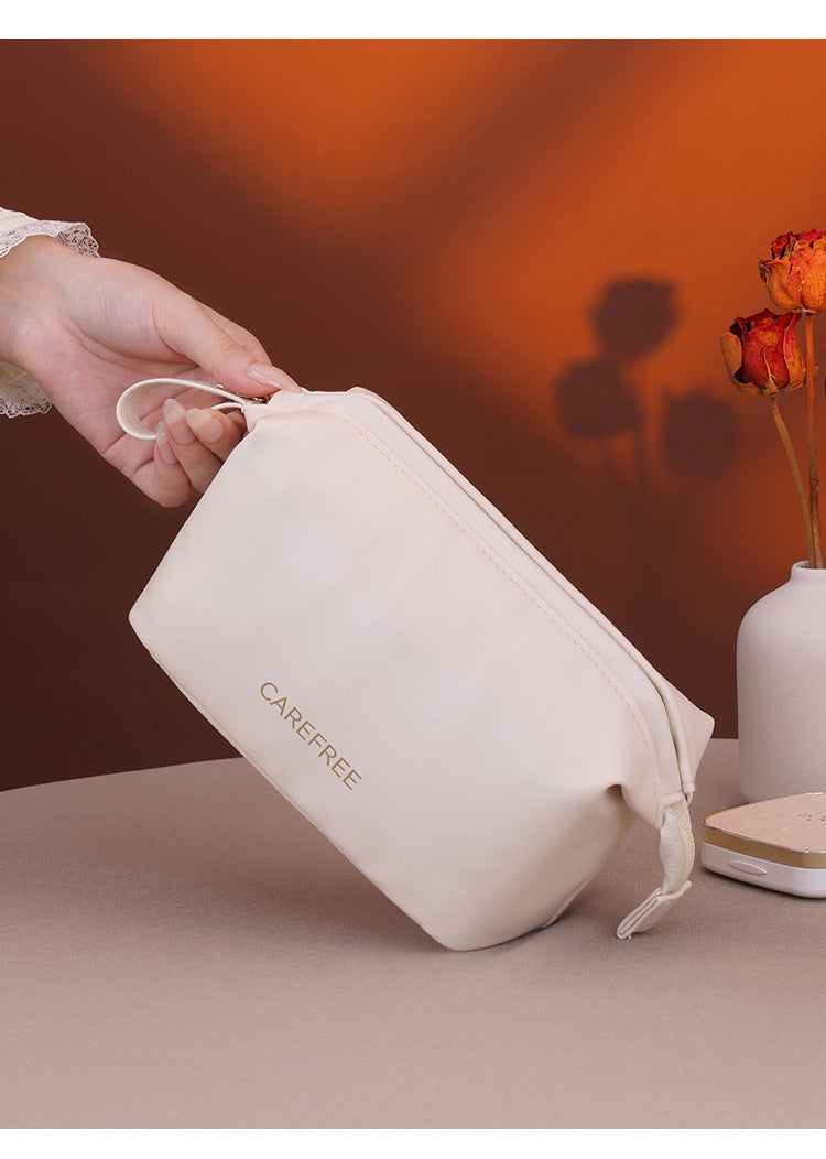 Waterproof Zipper Closure PU Material Makeup Pouch for Woman Spill Proof Interior Organizer Portable for Bag for Commute