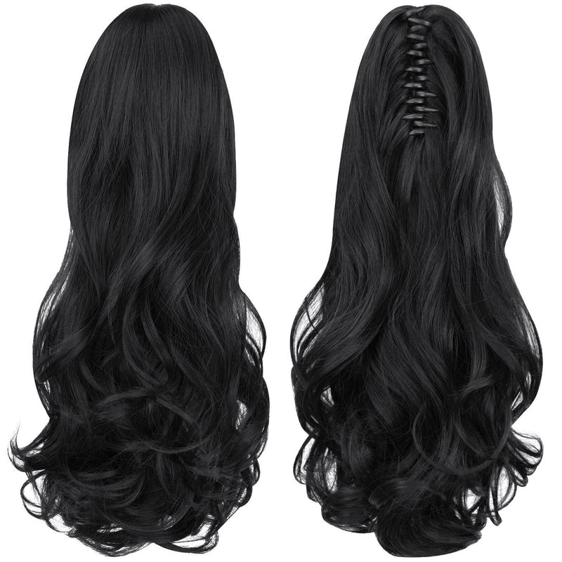 16 inch - wavy claw clip ponytail wig