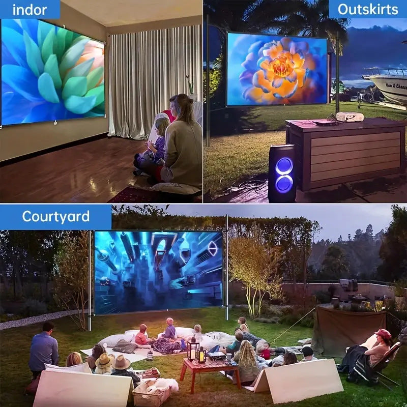 100 Inch 16:9 4K 3D Projector Screen, Foldable Washable Portable Projection Screen for Home Theater