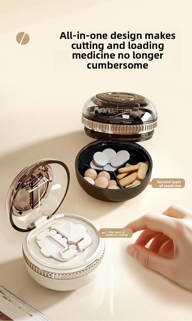Mini medicine slicer, dispenser, portable medicine storage box