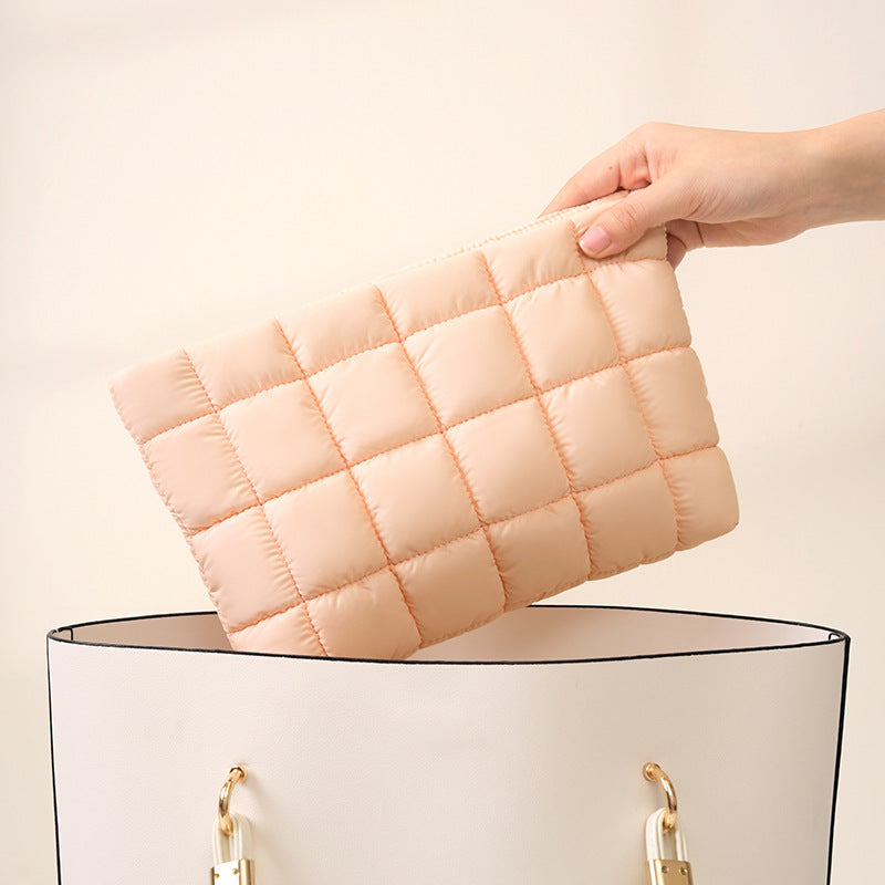 Personalized soft travel fashionable makeup bag with zipper