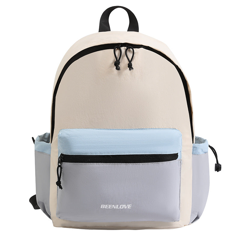 New Color-Block Nylon Unisex Super Lightweight Foldable Travel Hiking Bag