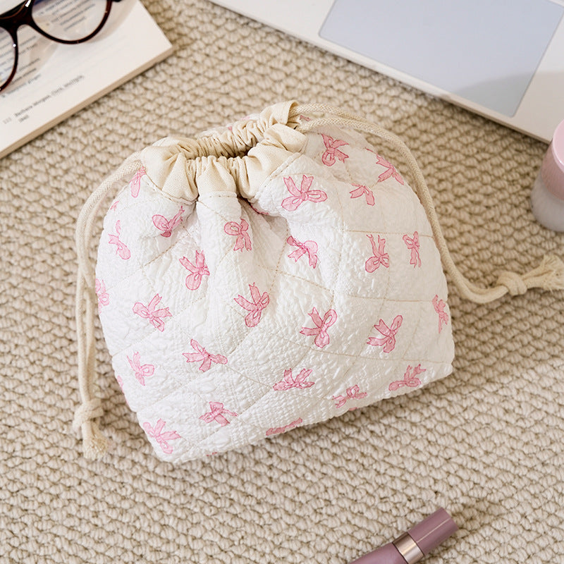 Dichos Large Capacity Simple Pattern Quilted Travel Cosmetic Bag
