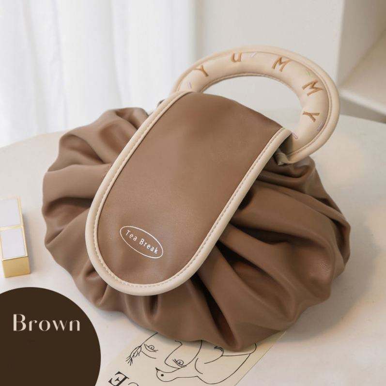 Woman Portable Makeup Organizer Bag Drawstring Large Capacity Cosmetic Storage Pouch for Daily Use Multipurpose Storage Bags