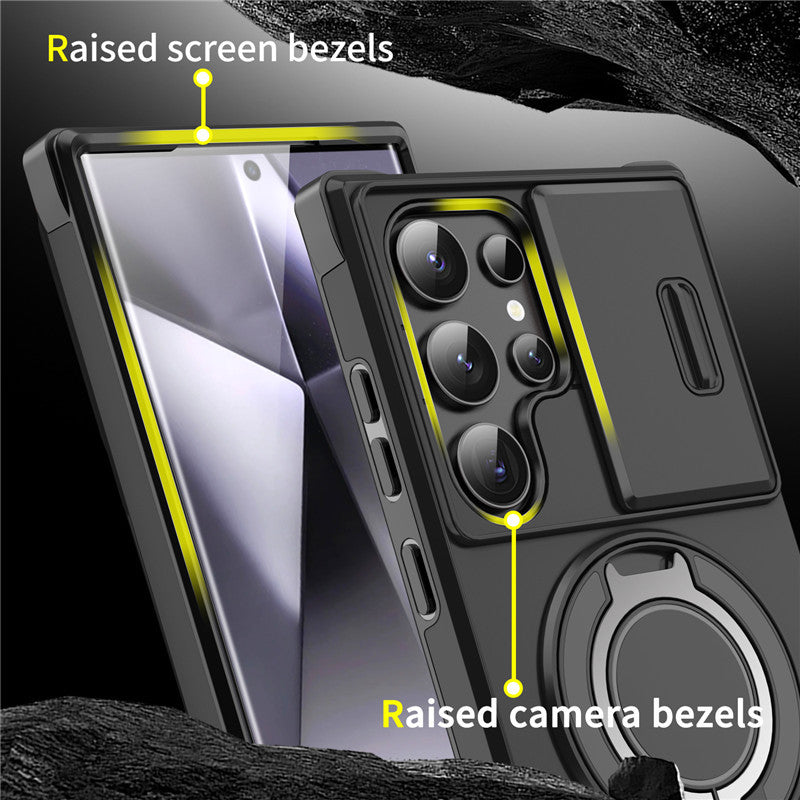 Slide Window Lens Protection Magnetic Ring for Samsung Galaxy S26 Ultra Armor case