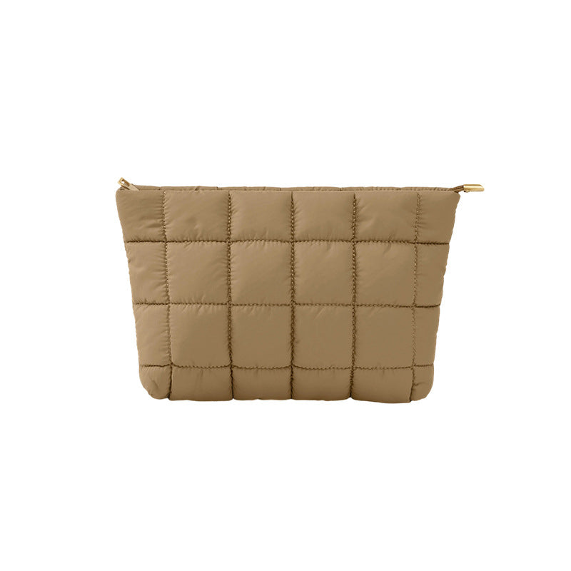 Personalized soft travel fashionable makeup bag with zipper
