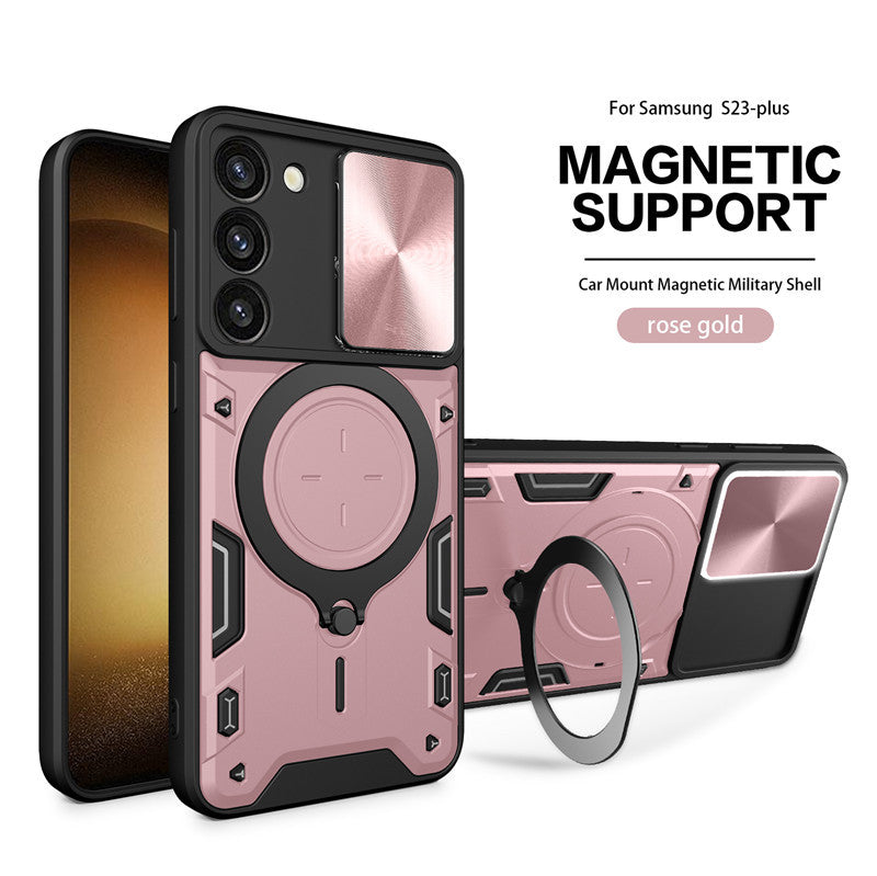 Samsung Galaxy S25 Phone Case Magnetic Suction  Sliding Window Anti Fall Protective Cover