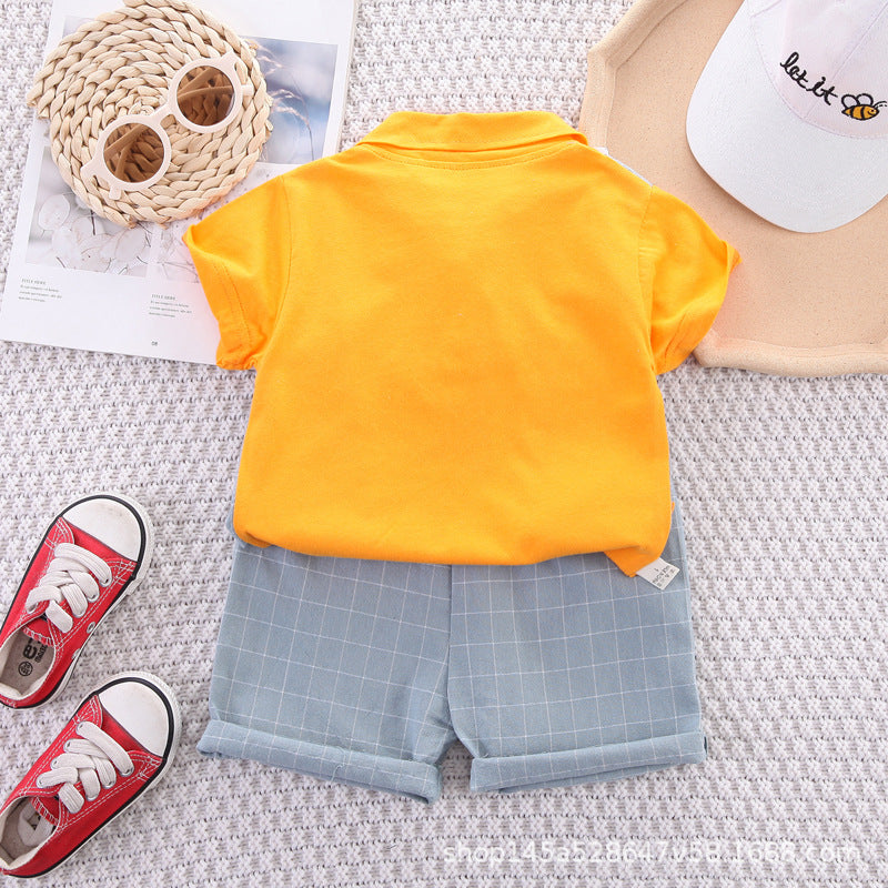 Boys' short sleeved baby summer stylish vest set