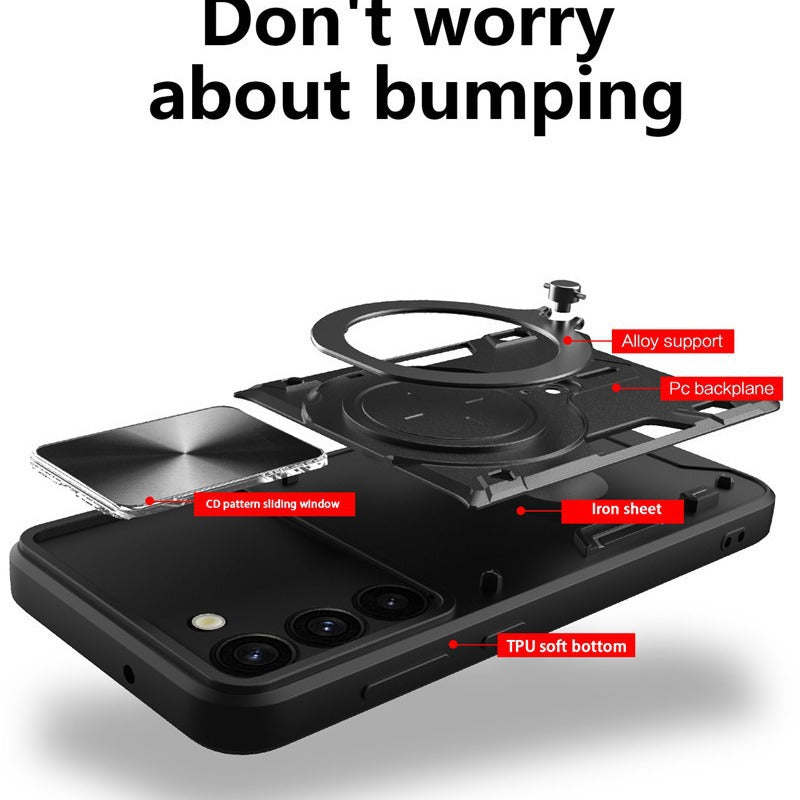 Samsung Galaxy S25 Phone Case Magnetic Suction  Sliding Window Anti Fall Protective Cover
