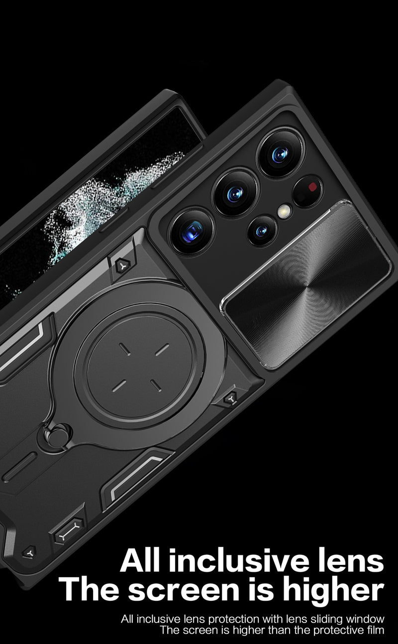Samsung Galaxy S24 Ultra Phone Case Magnetic Suction Sliding Window Anti Fall Protective Cover