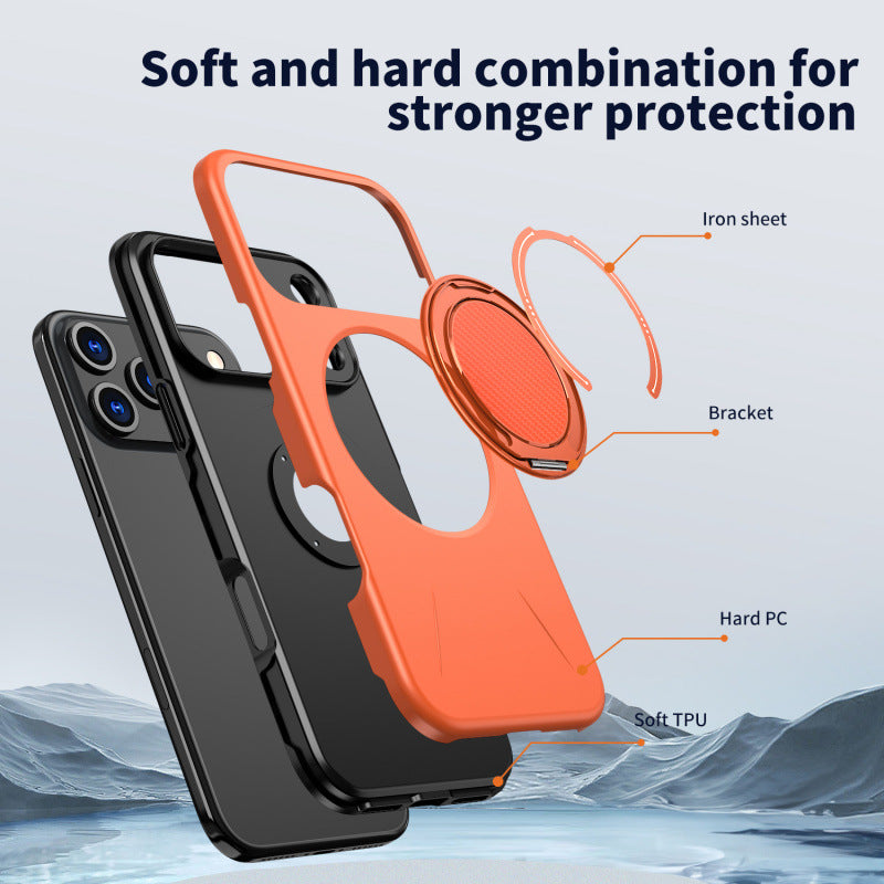 iPhone Case Rotating Bracket Magnetic Suction iPhone 16 Plus Anti Drop Protective Case