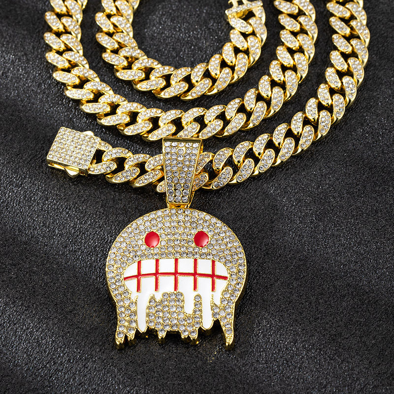 Euro-American style hip-hop long necklace accessories for men, alloy full diamond pendant, Miami street rap jewelry