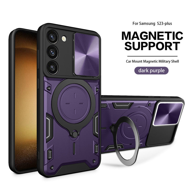 Samsung Galaxy S25 Fe Phone Case Magnetic Suction  Sliding Window Anti Fall Protective Cover