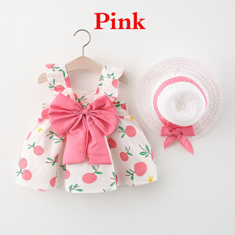 Princess camisole dress, baby cotton dress including Hat