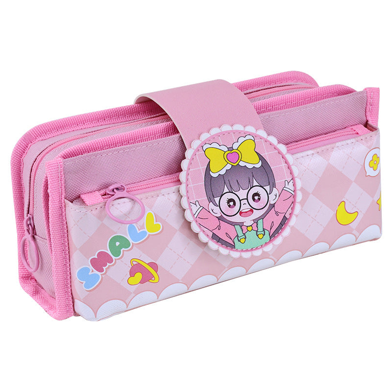 Skyward Multi-layer Cartoon Fabric Pencil Case Large Capacity Storage Multifunctional Student