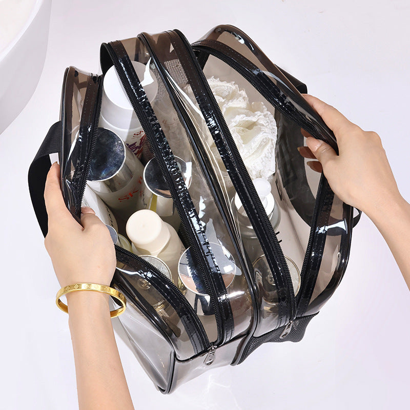 Portable Makeup Toiletry Bag Dry Wet Separation Transparent Storage Travel Fitness Swimming Essentials