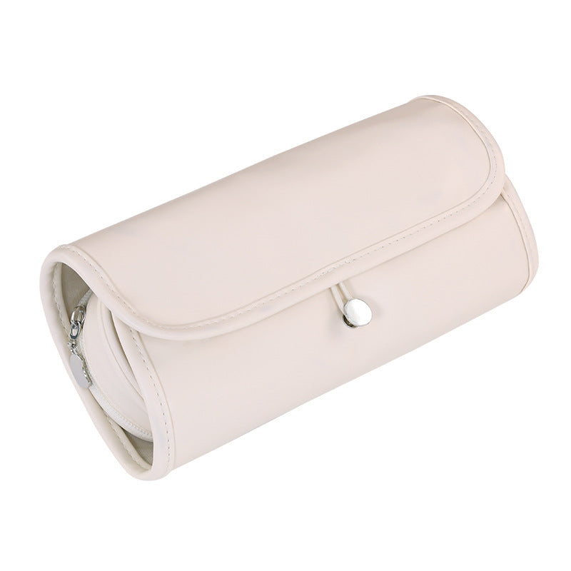 Gaohe New Product Fashion High-Value Open Leather Makeup Brush Storage Bag Multi-Functional Foldable Portable Professional