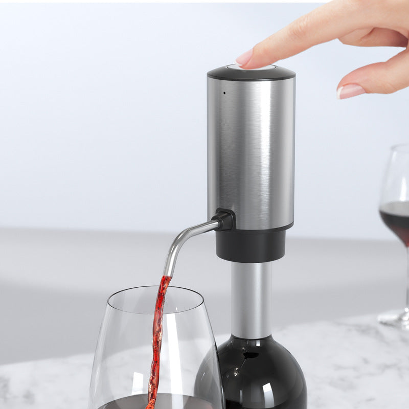 Electric Wine Aerator and Dispenser, Rechargeable One-Button Automatic Wine Pourer with Built-in Aerator, Type-C Charging