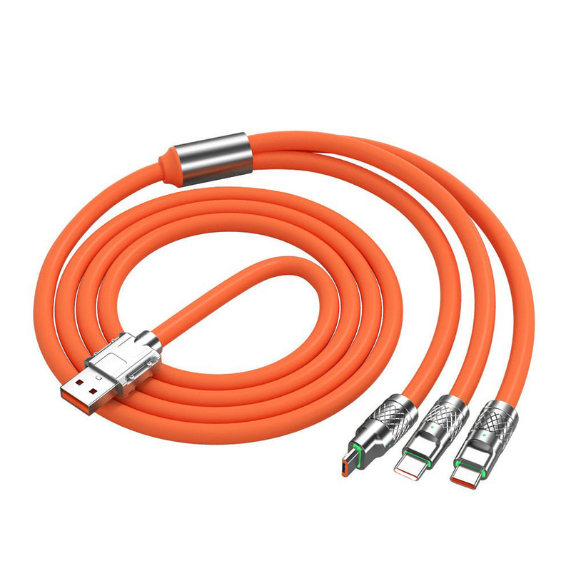 One to three luminous data cable 120W super fast charging geek cable suitable for TYPE-C three in one charging cable