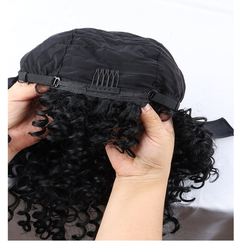 European and American-style Mall Curly Headband with Hair Cover