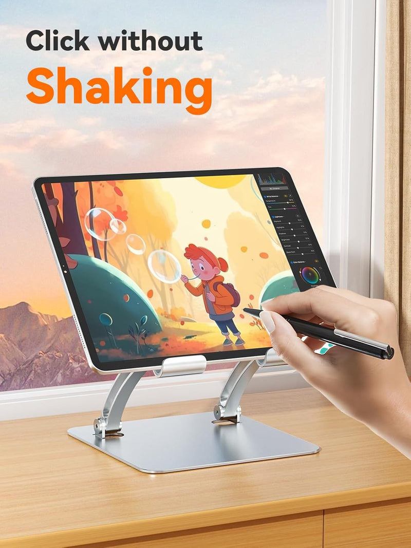 5th Gen Adjustable Tablet Stand, Aluminum Portable Monitor Stand for 4.0"-16.5" Devices