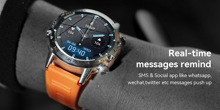 Outdoor Tactical Smartwatch, 1.39" IPS Screen, 120+ Sports Modes, Health Monitoring, Bluetooth Call, Fitness Tracker for Men