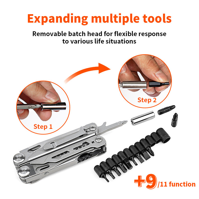17-in-1 Stainless Steel Multi Tool Pliers, EDC Survival Gear