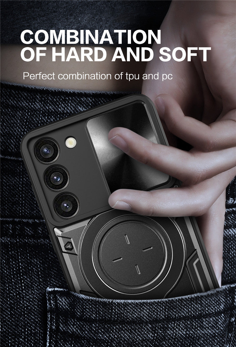 Samsung Galaxy S24 Plus Phone Case Magnetic Suction  Sliding Window Anti Fall Protective Cover