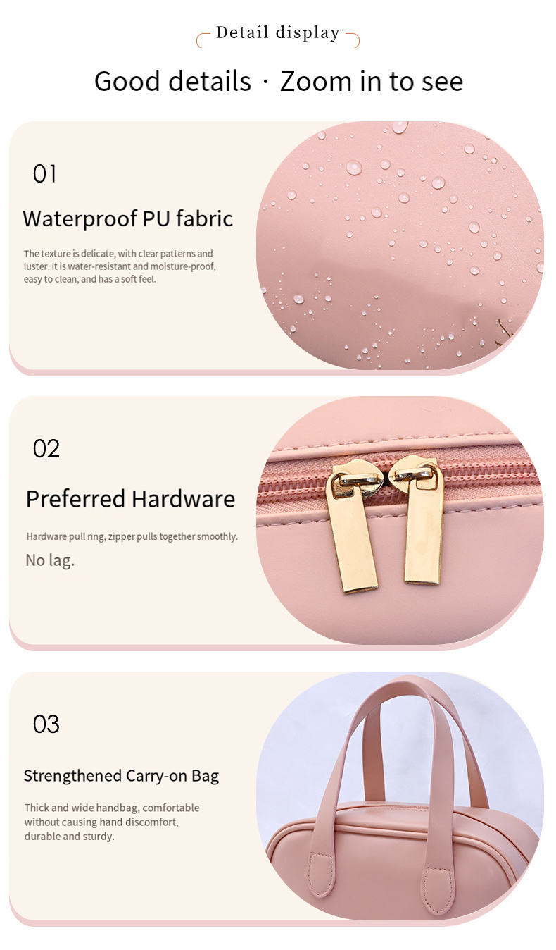 Large-capacity Makeup Box Waterproof PU Leather Toiletry Bag Girls' Handbag for Daily Travel Bag Multi-style
