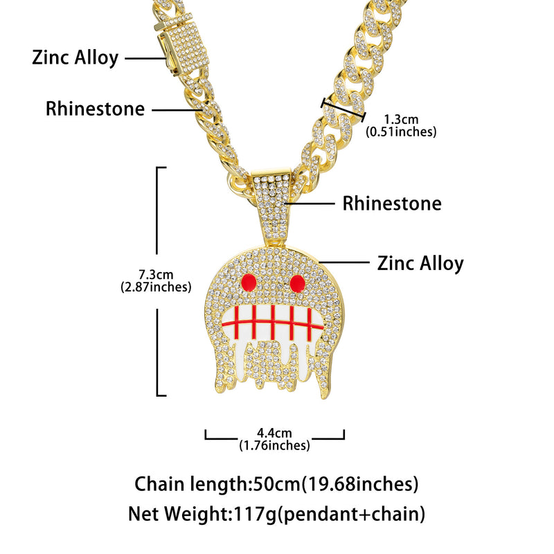 Euro-American style hip-hop long necklace accessories for men, alloy full diamond pendant, Miami street rap jewelry