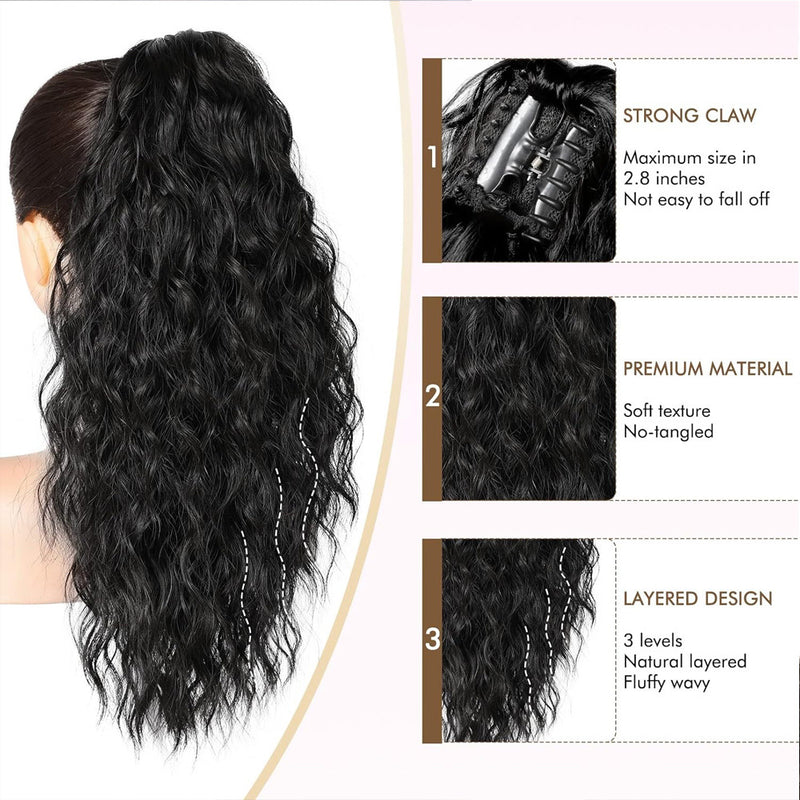 Womans V-Tip Pre-Bonded High-Temperature Fibre Ponytail Wig (18inch/45cm long)