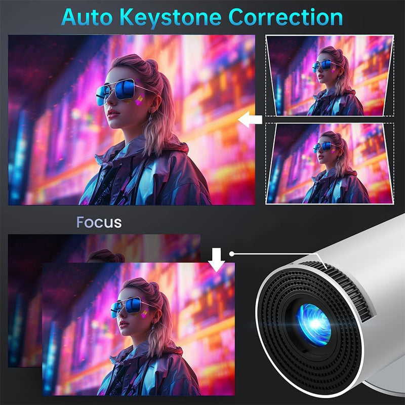 4K Smart Projector with Android 11, Auto Keystone, 130" Display