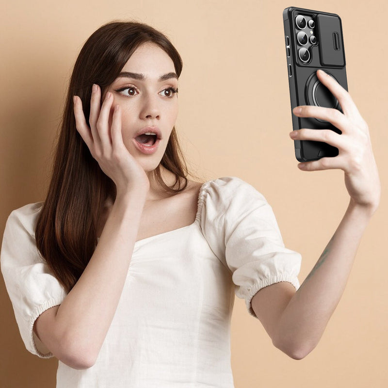 Suitable for Samsung S26 Ultra S25 phone case magnetic bracket S25 sliding window anti fall phone protective case
